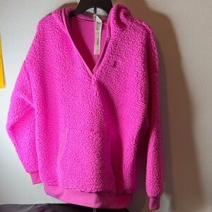 Bright Pink Sherpa Hoodie